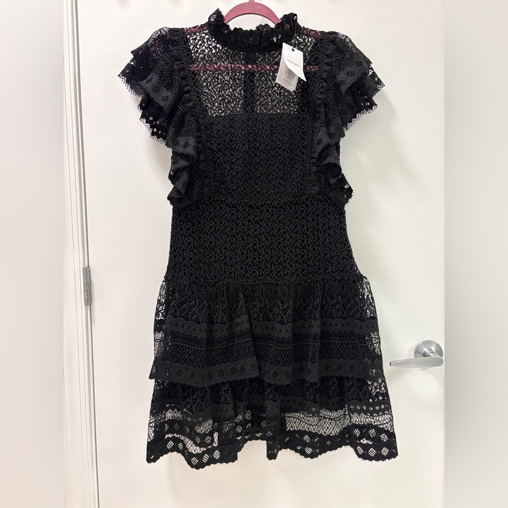 Anine Bing Penelope Lace Ruffle Teired Mini Dress Size M NWT - Picture 5 of 16